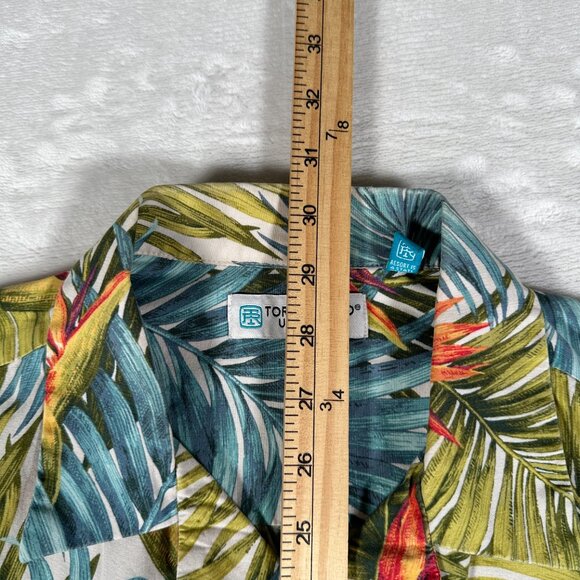 Tori Richard Uniforms Hawaiian Shirt Men L Tropical Short Sleeve Single Pocket - Picture 7 of 10